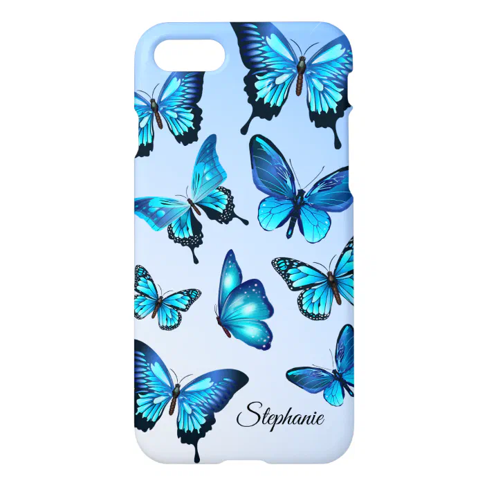Blue butterfly iphone 8 case Clearance