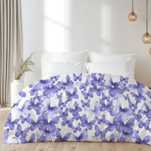 Elegant Blue Butterflies Pattern Comforter or Duvet Cover