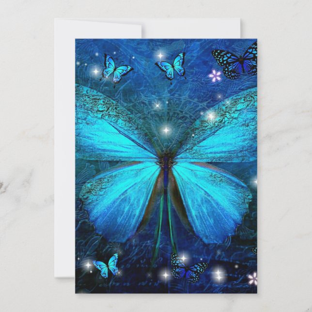 Elegant Blue Butterfly (Front)
