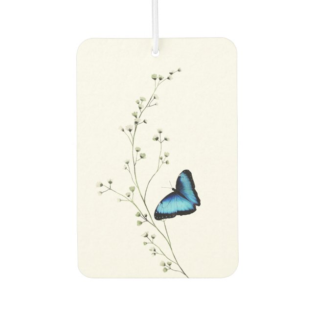 Elegant Blue Butterfly Air Freshener (Front)