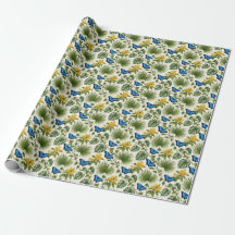 Elegant Blue Butterfly Botanical Wrap