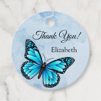 Elegant Blue Butterfly Favor Tags by kazashiya at Zazzle