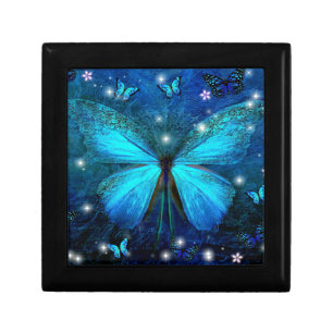 Elegant Blue Butterfly Gift Box