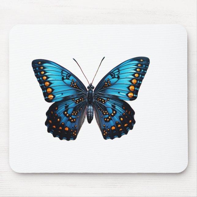 🦋 "Elegant Blue Butterfly - Nature-Inspired Mouse Mouse Pad (Front)