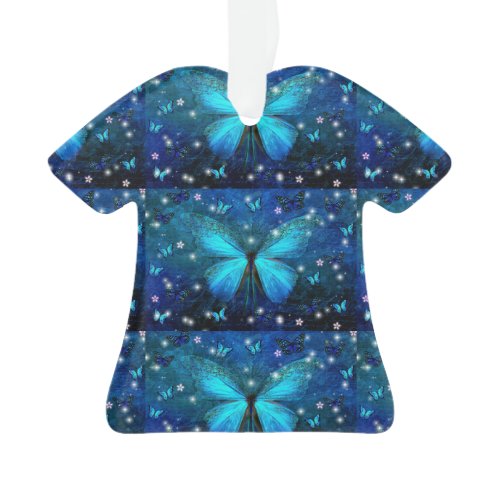 Elegant Blue Butterfly Ornament