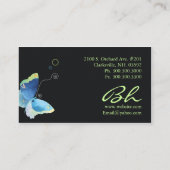 Elegant Blue Butterfly Personalized Business Cards (Back)