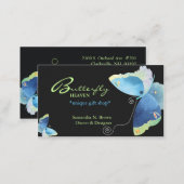 Elegant Blue Butterfly Personalized Business Cards (Front/Back)