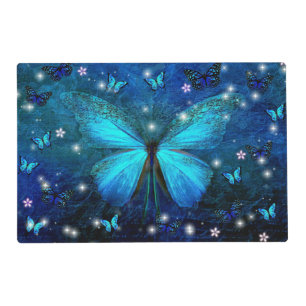 Elegant Blue Butterfly Placemat