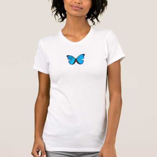 Elegant Blue Butterfly T_Shirt