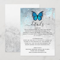 Elegant Blue Butterfly Wedding Details