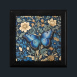 Elegant Blue Butterfly William Morris Inspired Gift Box<br><div class="desc">This elegant gift box features a stunning blue butterfly design inspired by the classic style of William Morris. Perfect for presenting jewelry,  keepsakes,  or small treasures,  this beautiful box adds a vintage charm to any gift-giving occasion</div>