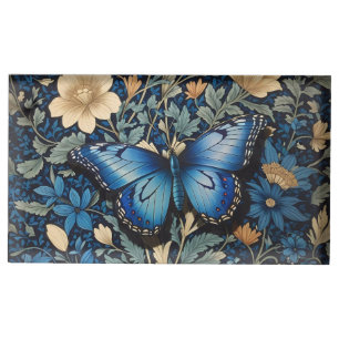 Elegant Blue Butterfly William Morris Inspired Place Card Holder
