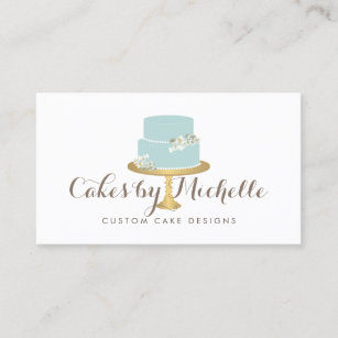 Blue Cake Business Cards Zazzle