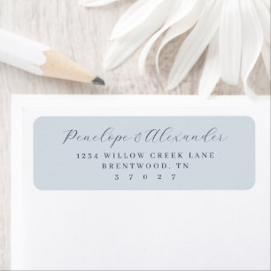 Elegant Blue Calligraphy Label