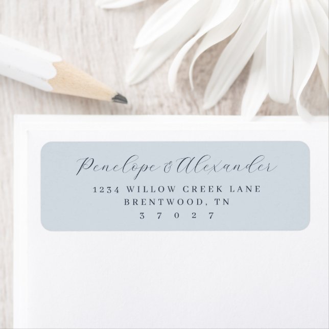 Elegant Blue Calligraphy Label (Insitu)