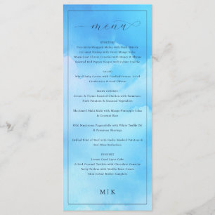 Elegant Blue Calligraphy Menu