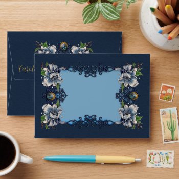 Elegant Blue Celtic Design Envelope by stylishdesign1 at Zazzle