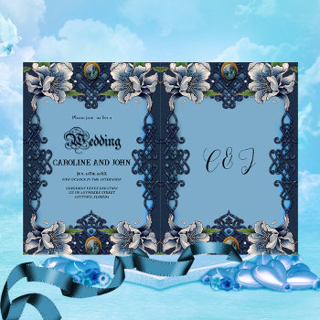 Elegant Blue Celtic Design  Invitation by stylishdesign1 at Zazzle