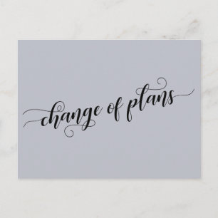 Elegant Blue Change of Plans Postponed Wedding Postcard