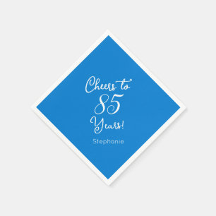 Elegant Blue Cheers to 85 Years 85th Birthday Napkins