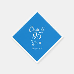 Elegant Blue Cheers to 95 Years 95th Birthday Napkins