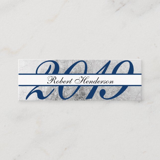 Elegant blue chic silver classic insert graduation (Front)