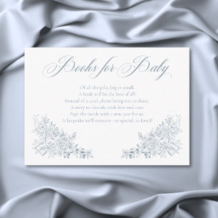 Elegant Blue Chinoiserie Nature Birds Books Baby Enclosure Card