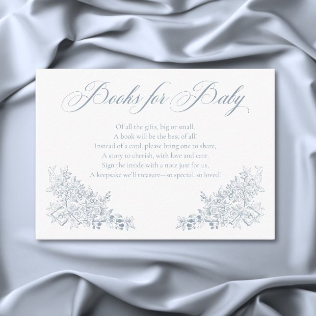 Elegant Blue Chinoiserie Nature Birds Books Baby Enclosure Card (Elegant Blue Chinoiserie Nature Birds Books Baby Enclosure Card)