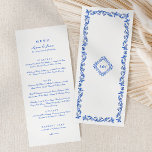 Elegant Blue chinoiserie Script Wedding  Menu<br><div class="desc">Elegant Blue chinoiserie Script Wedding  Menu</div>
