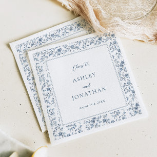 Elegant Blue Chinoiserie Wedding Napkins