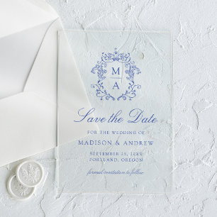 Elegant Blue Chinoiserie Wedding Save the Date