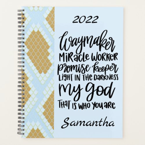 Elegant Blue Christian Motivational Inspirational  Planner