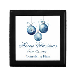 Elegant Blue Christmas Ornaments Company Party Gift Box