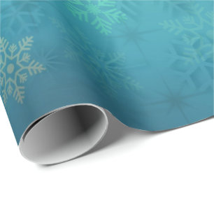 Elegant Blue Christmas Snowflake Pattern Wrapping Paper