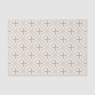 Elegant Blue Circles on Cream Pattern Tissue Paper