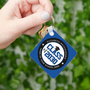 Elegant Blue Class of 2023 Graduate Graduation Keychain