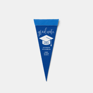 Elegant Blue Class of 2023 Graduate Graduation Pennant Flag