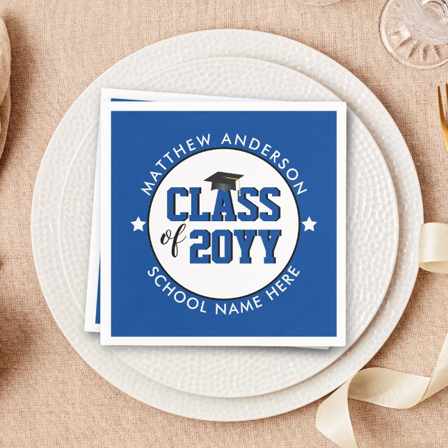 Elegant Blue Class of 2024 Graduation Party Napkins (Creator Uploaded)