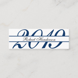 Elegant blue classic insert card graduation name