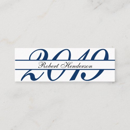Elegant blue classic insert card graduation name