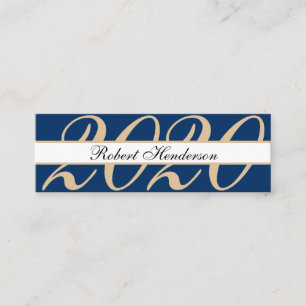 Elegant blue classic insert card graduation name