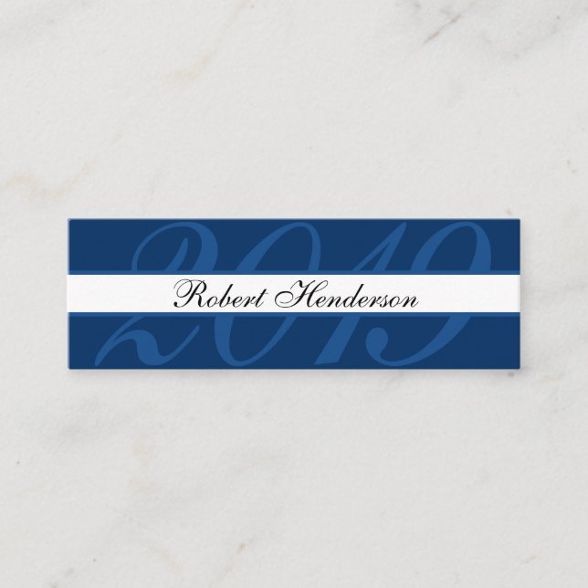 Elegant blue classic insert card graduation name (Front)