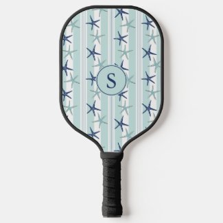 Elegant Blue Coastal Starfish Monogrammed Initial 