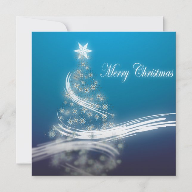 Elegant Blue Corporate Christmas Party Invitation (Front)