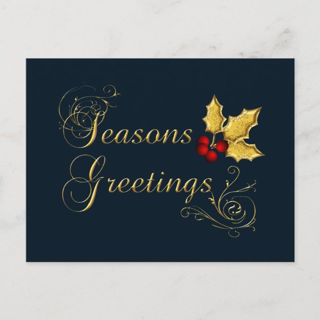 elegant blue Corporate holiday Greetings (Front)