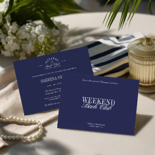 Elegant Blue Country Club Bachelorette Party Invitation