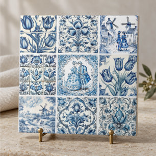 Elegant Blue country floral toile Ceramic Tile