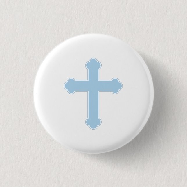 Elegant Blue Cross  Button (Front)