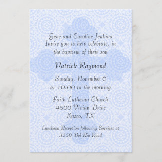 Elegant Blue Cross Custom Baptism Invitation