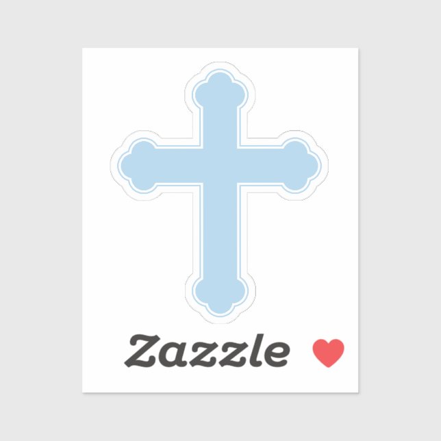 Elegant Blue Cross  Sticker (Sheet)